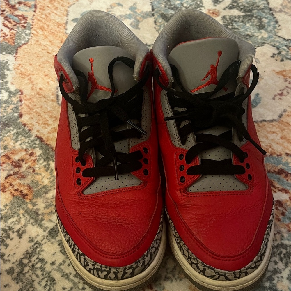 Nike men Jordan Sneakers in Red and Gray